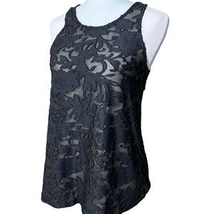 A Sexy Black Lace Tank Top Slightly See Through Size XS